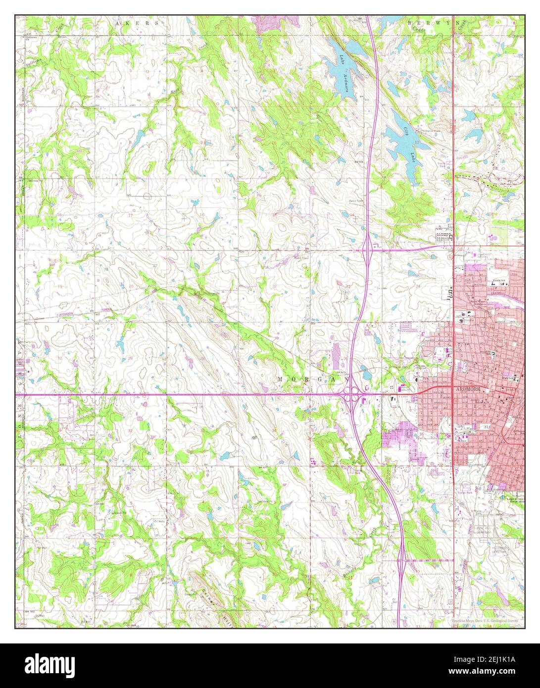 Ardmore West, Oklahoma, map 1964, 124000, United States of America by
