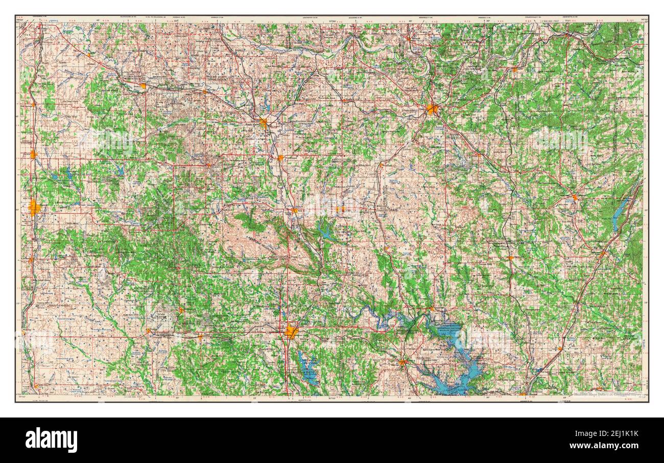 Ardmore, Oklahoma, map 1957, 1250000, United States of America by