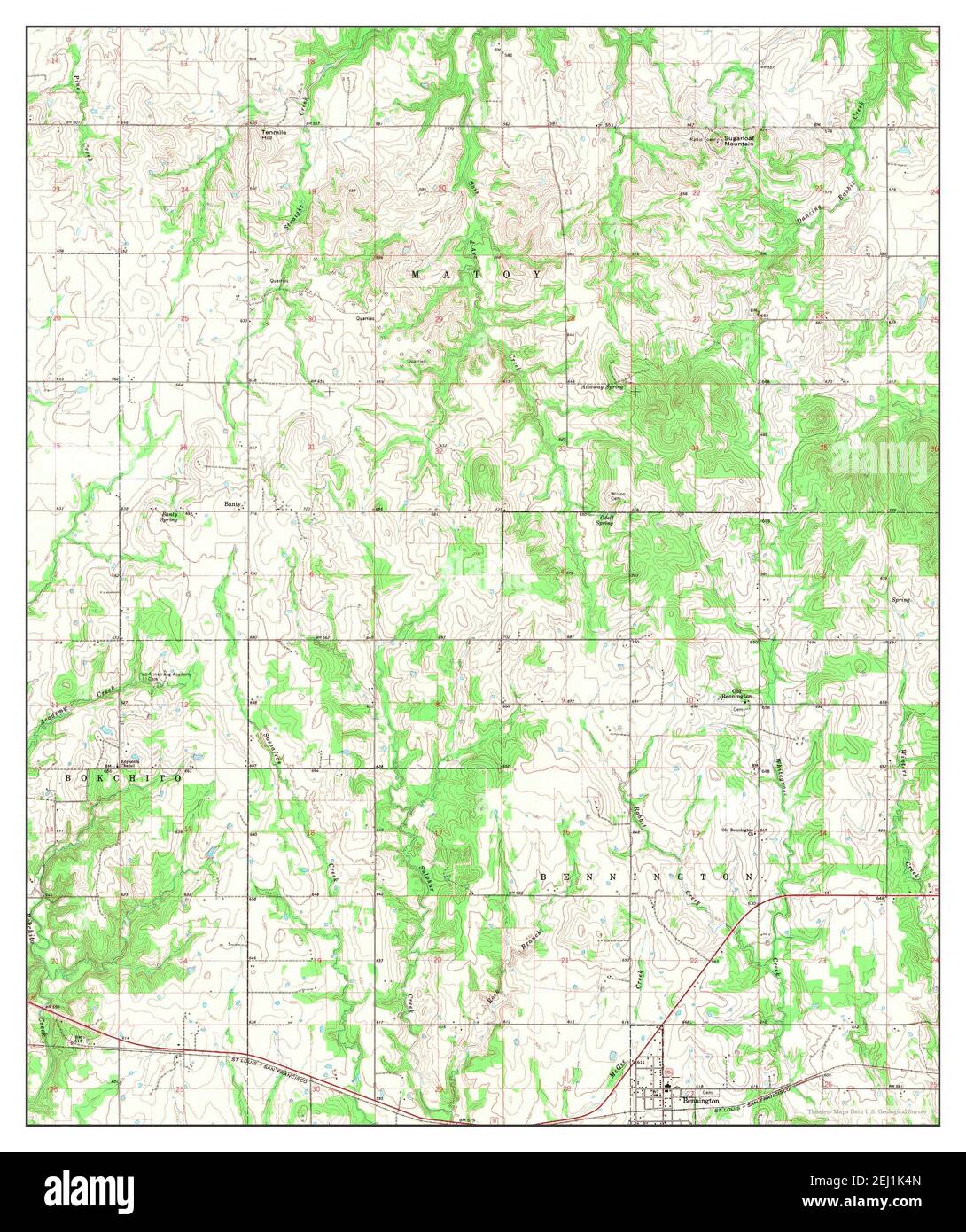Map of bennington oklahoma Cut Out Stock Images & Pictures Alamy