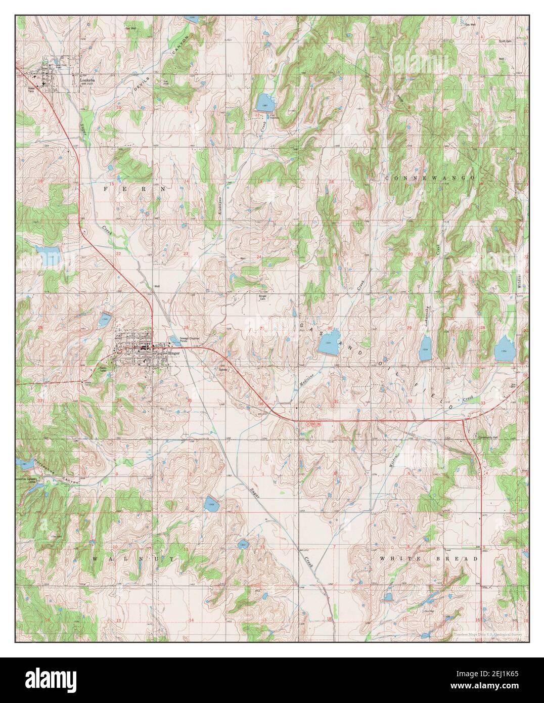 Binger, Oklahoma, map 1979, 124000, United States of America by