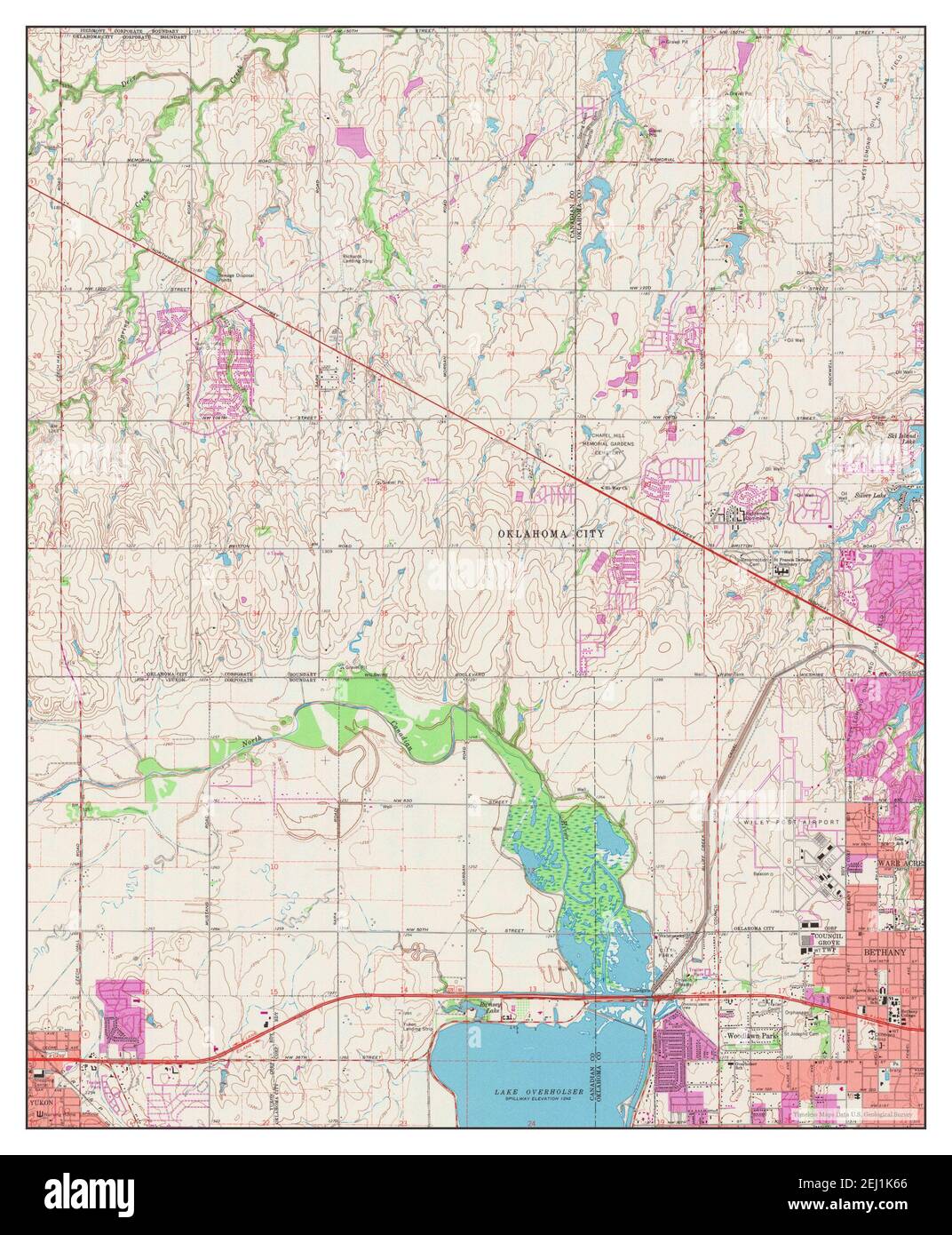 Bethany, Oklahoma, map 1966, 124000, United States of America by