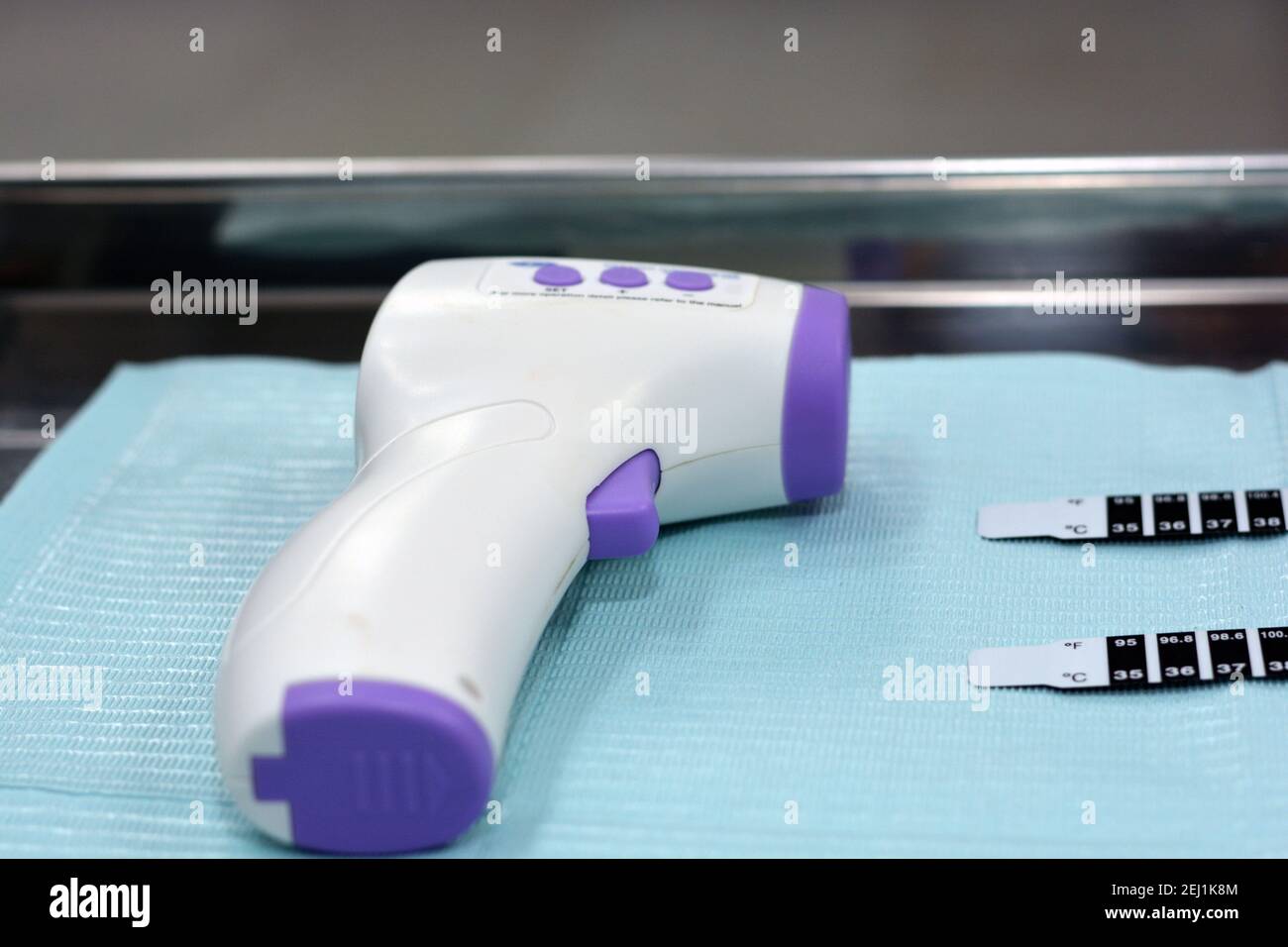 Non contact infrared forehead digital thermometer,. strip contact
