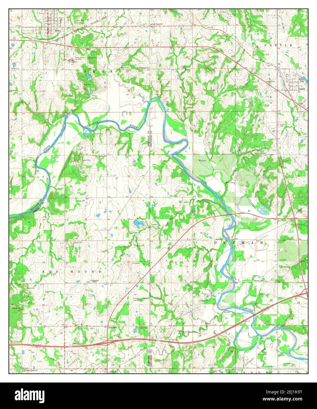 Boley, Oklahoma, map 1967, 124000, United States of America by