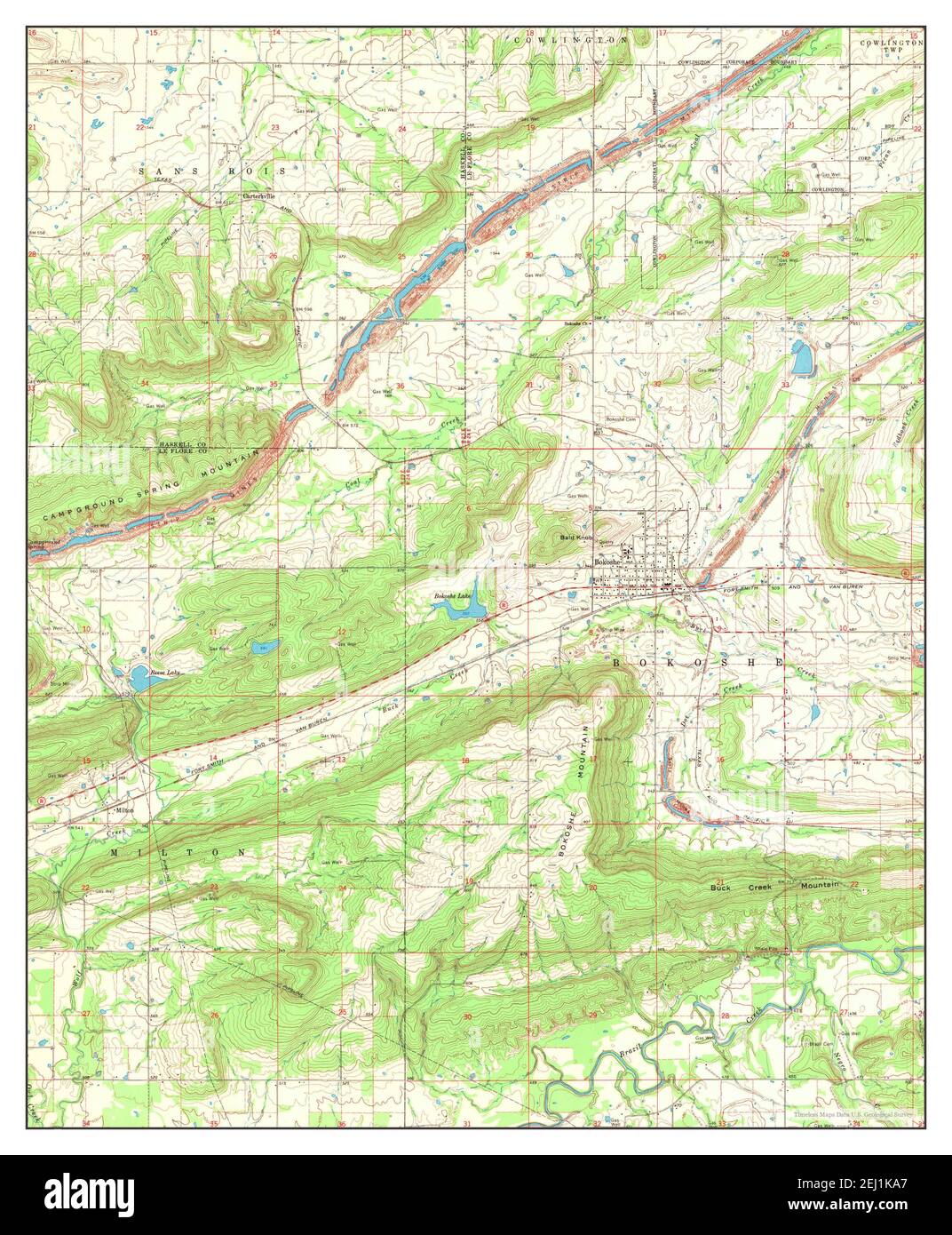 Bokoshe, Oklahoma, map 1968, 124000, United States of America by