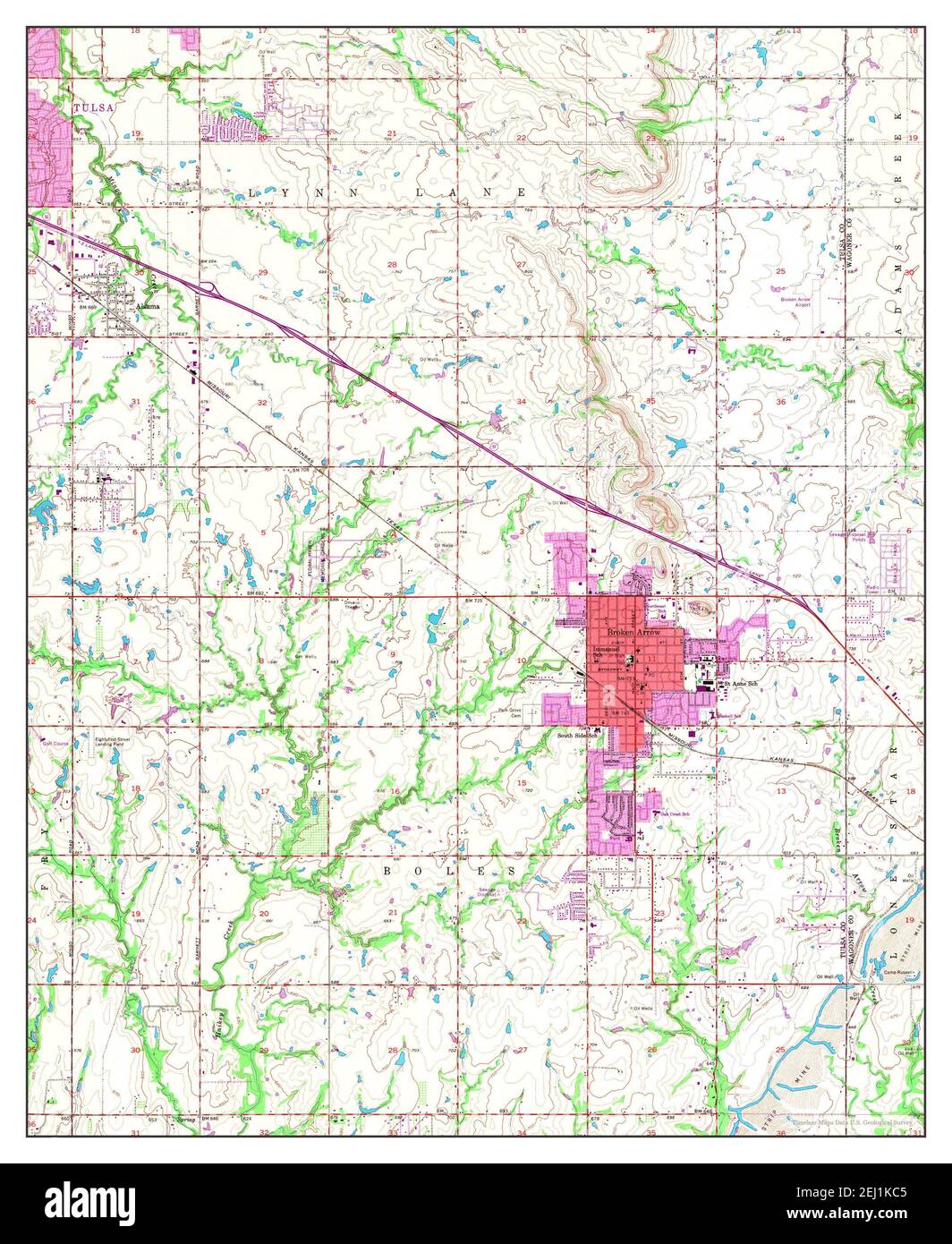 Map of broken arrow oklahoma Cut Out Stock Images & Pictures Alamy