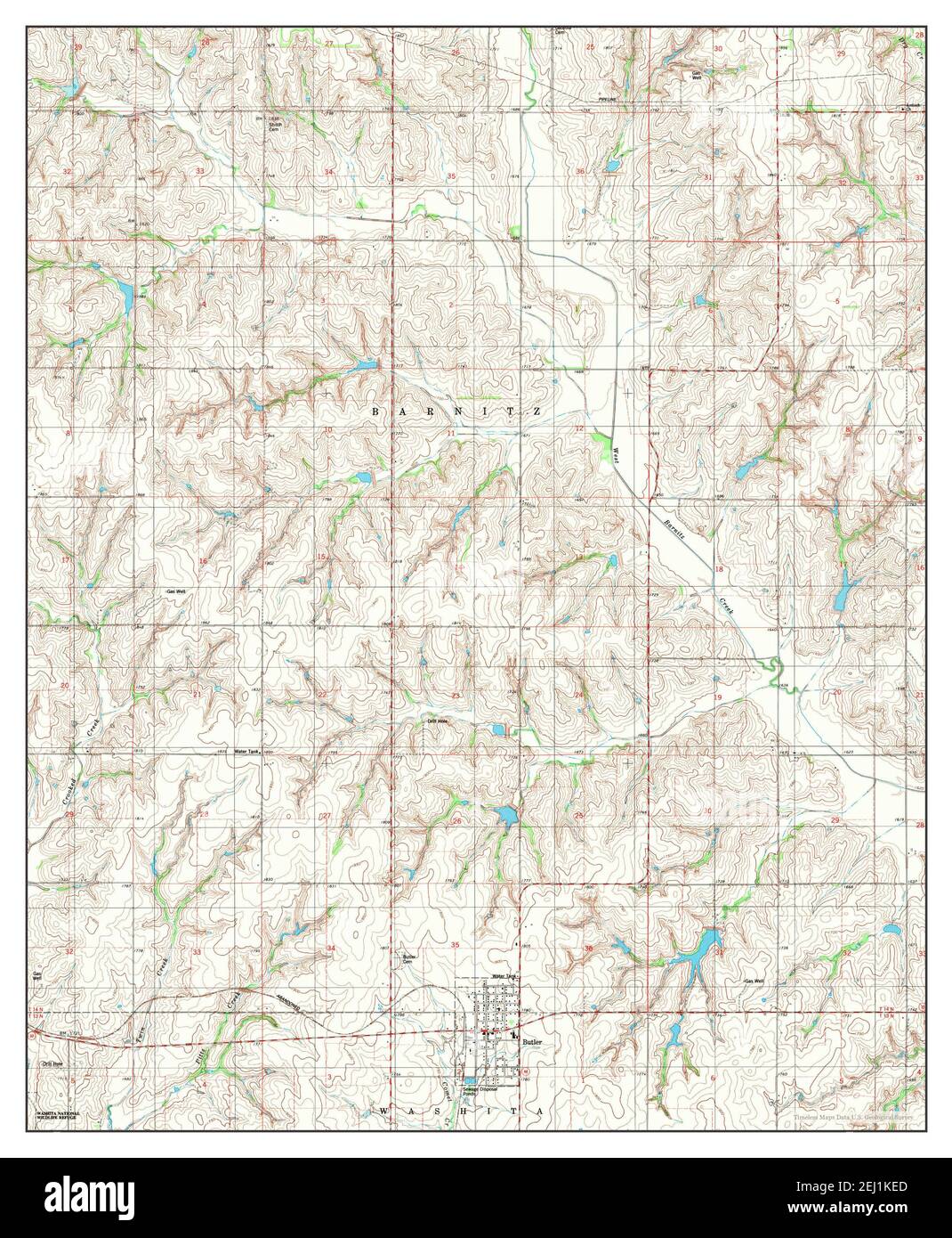 Butler, Oklahoma, map 1983, 124000, United States of America by