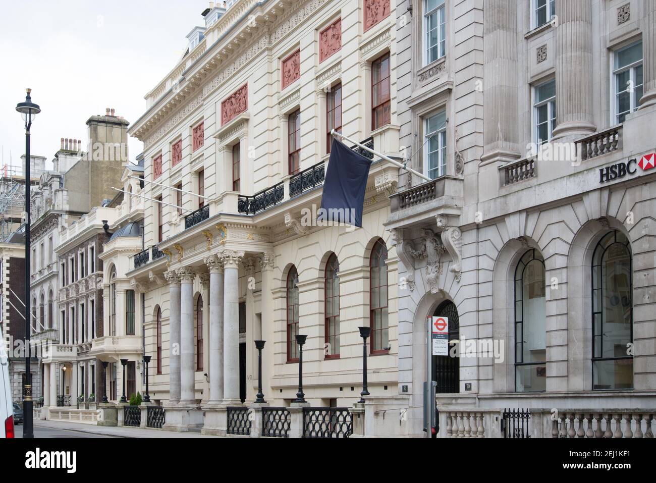 Oxford & Cambridge Club 71-77 Pall Mall St. James's by Sir Robert Smirke Greek Revival Architecture Stock Photo