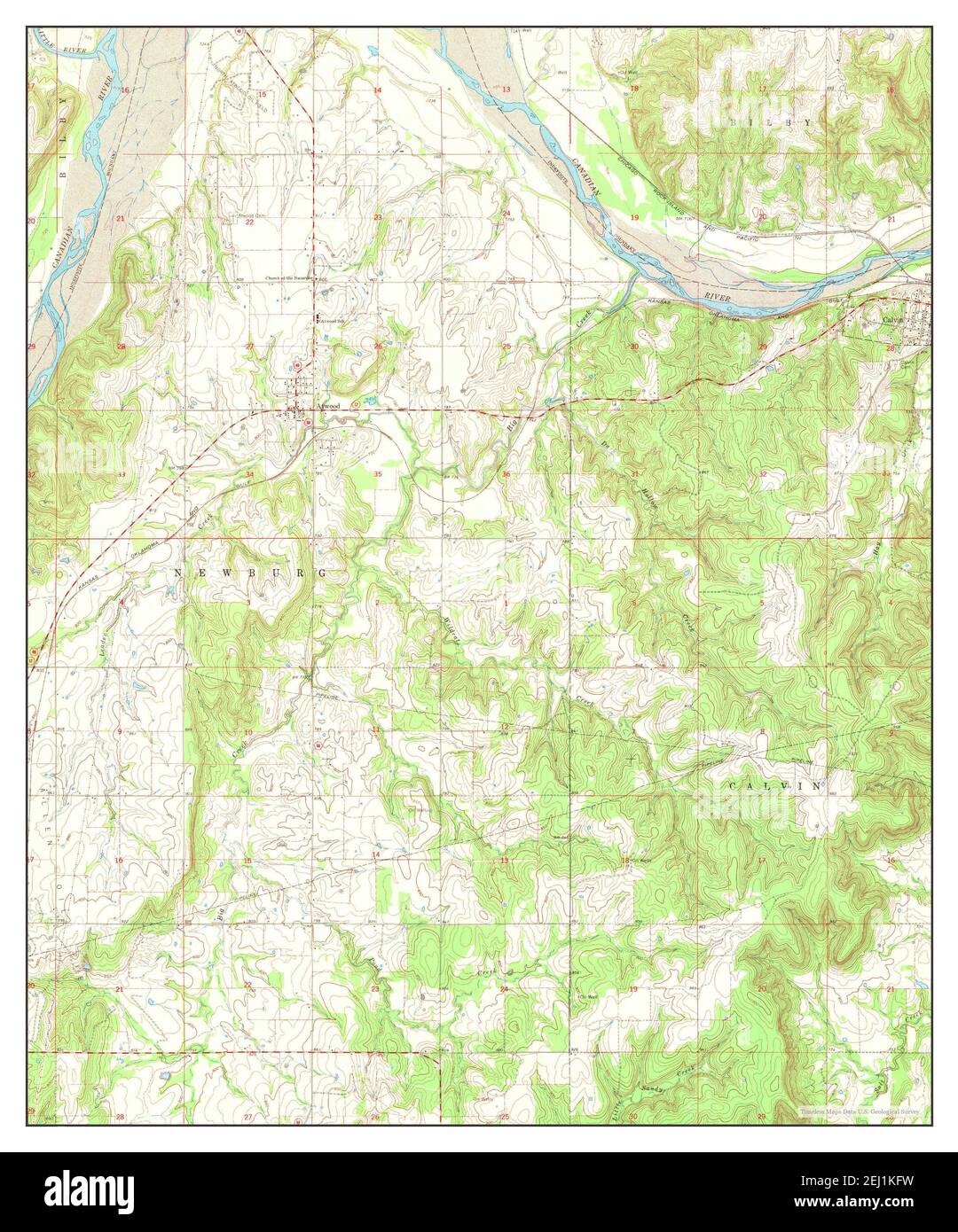Map of calvin oklahoma Cut Out Stock Images & Pictures Alamy