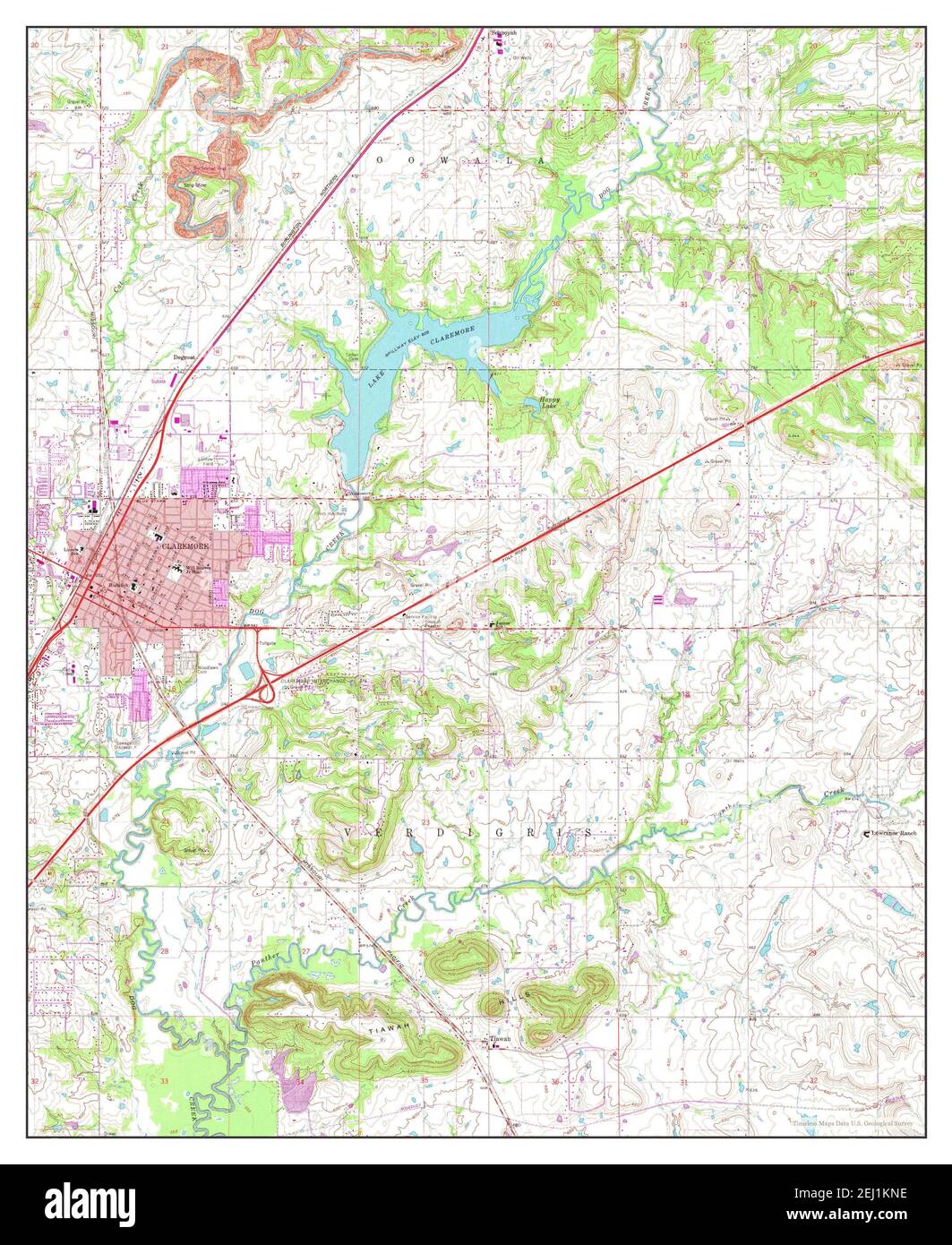 Claremore, Oklahoma, map 1963, 124000, United States of America by
