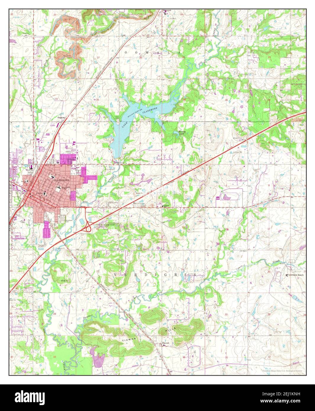 Claremore, Oklahoma, map 1963, 124000, United States of America by