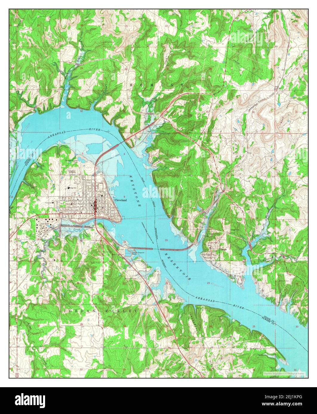 Cleveland, Oklahoma, map 1966, 1:24000, United States of America by