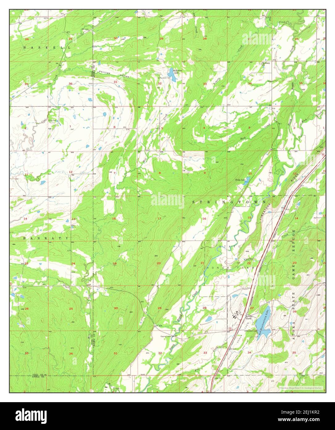 Coalgate SE, Oklahoma, map 1957, 124000, United States of America by