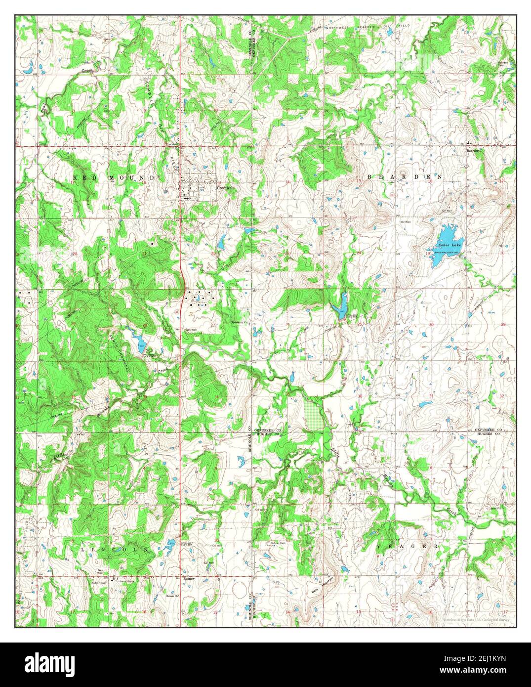 Cromwell, Oklahoma, map 1967, 124000, United States of America by