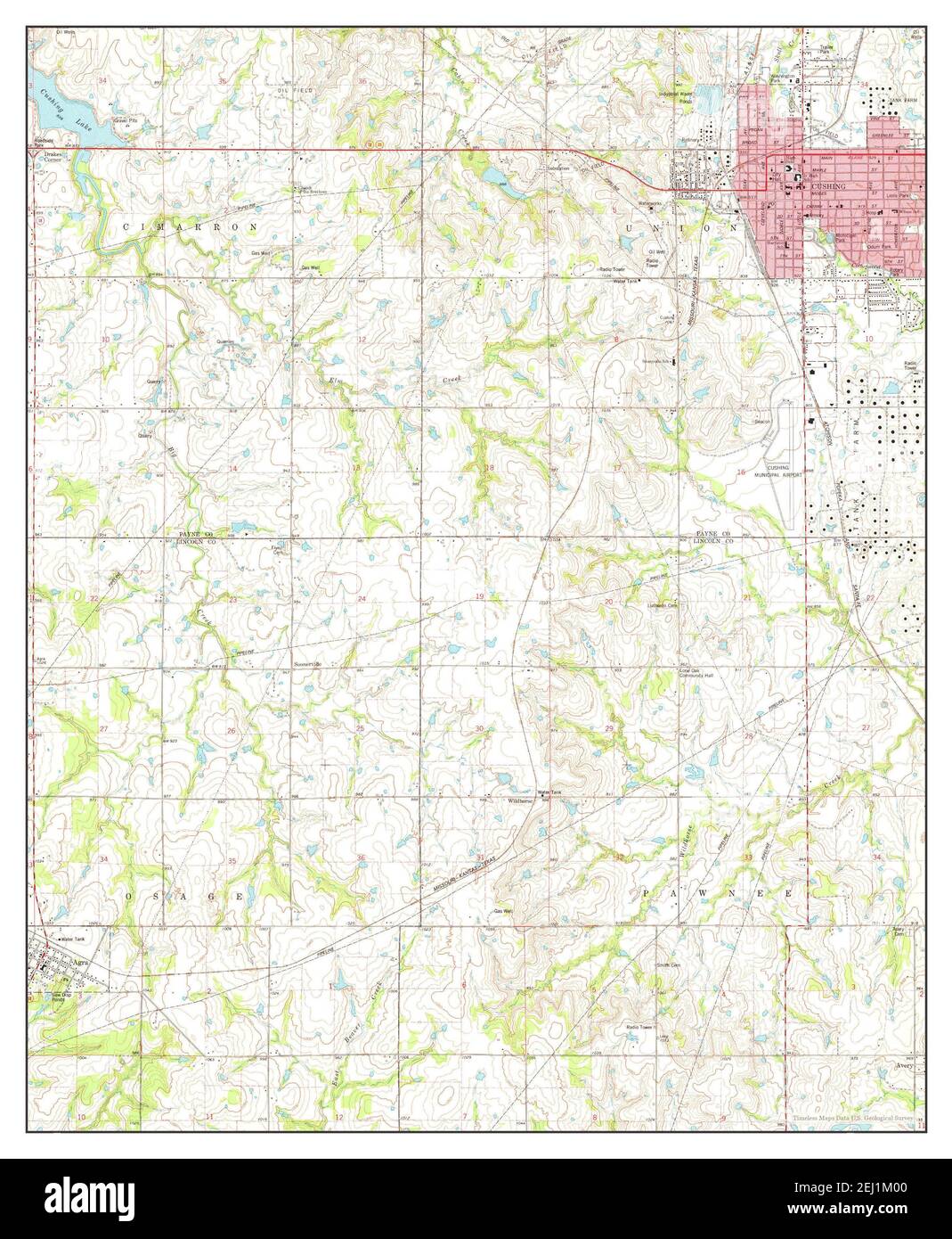 Cushing, Oklahoma, map 1975, 124000, United States of America by