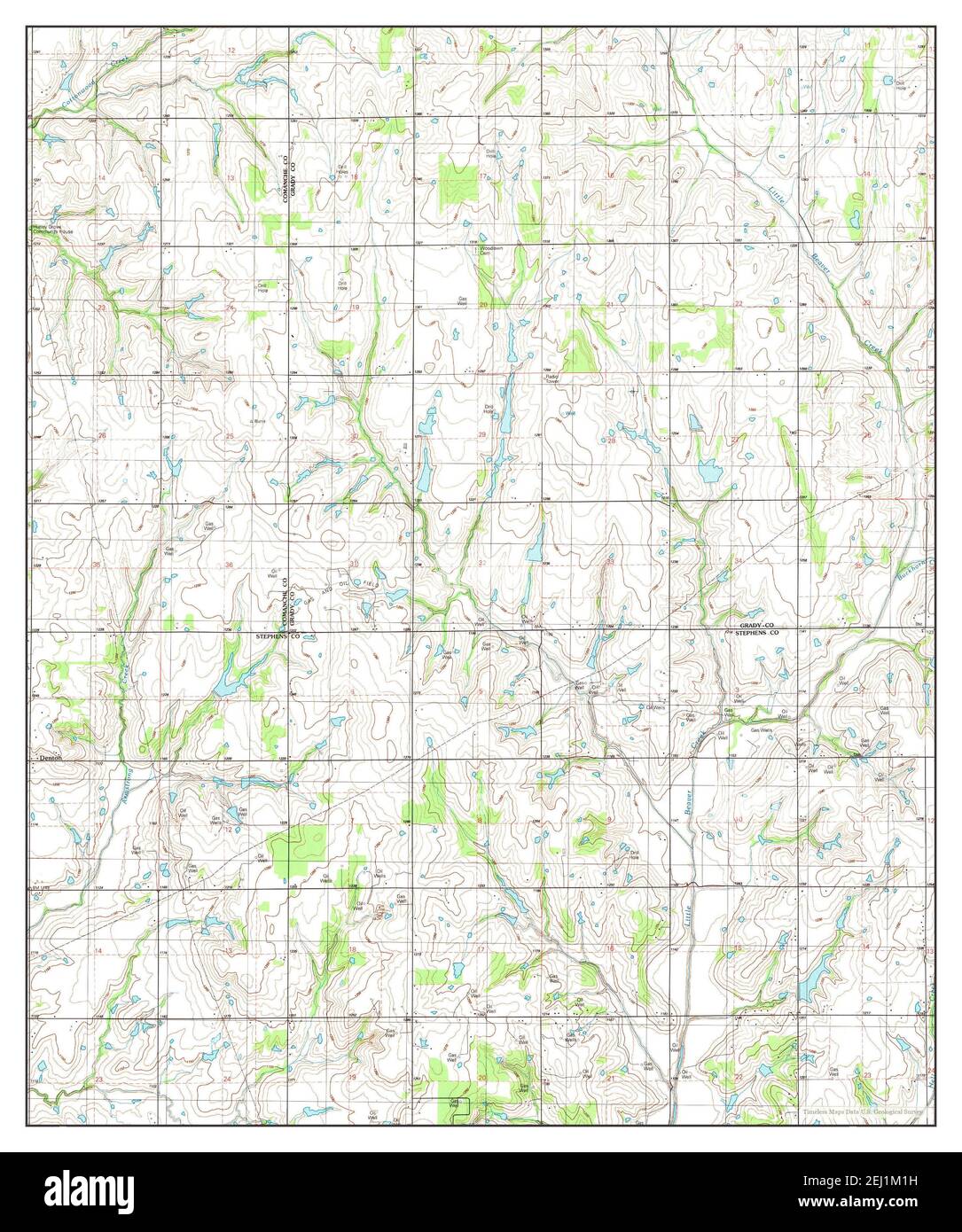 Denton, Oklahoma, map 1991, 124000, United States of America by