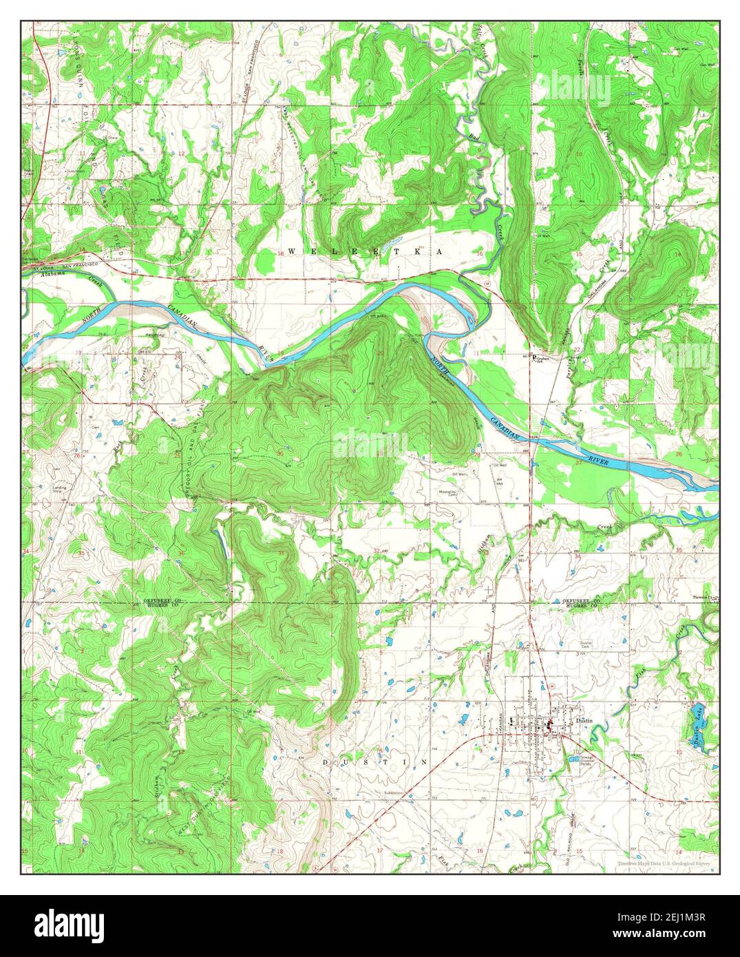 Dustin, Oklahoma, map 1967, 124000, United States of America by