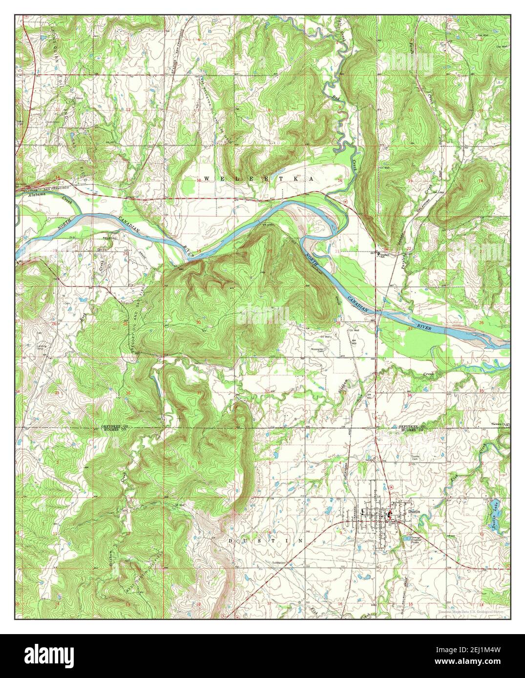 Dustin, Oklahoma, map 1967, 124000, United States of America by