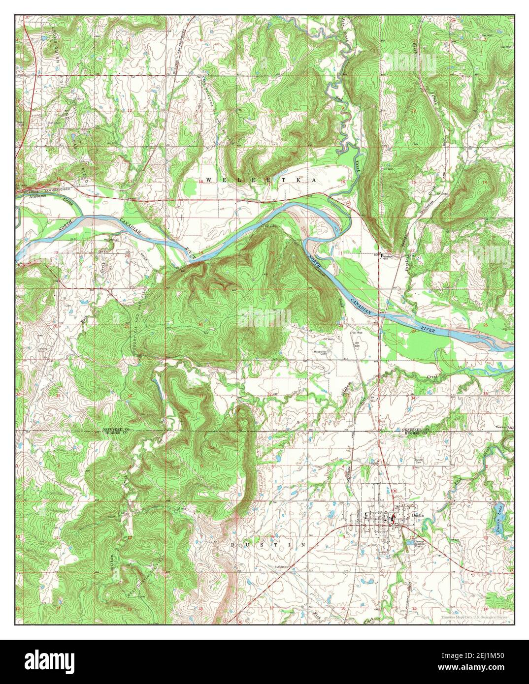 Dustin, Oklahoma, map 1967, 124000, United States of America by