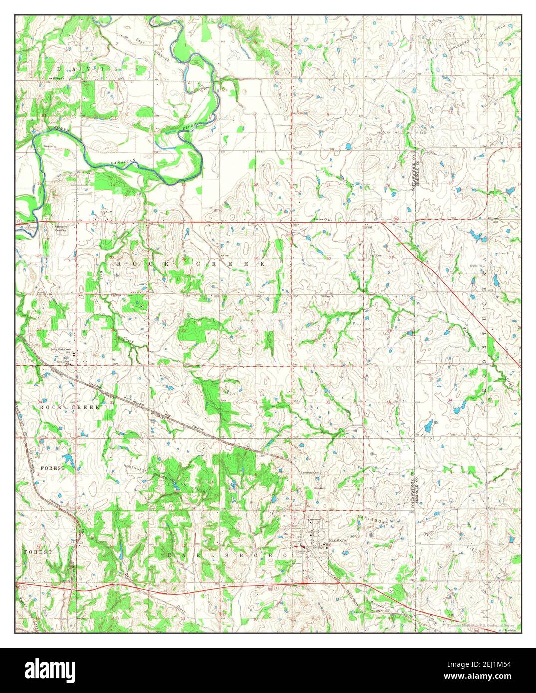 Earlsboro, Oklahoma, map 1967, 124000, United States of America by