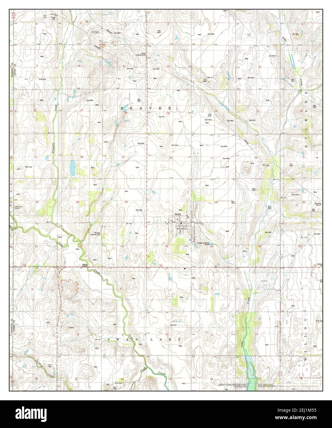 Eakly, Oklahoma, map 1984, 124000, United States of America by