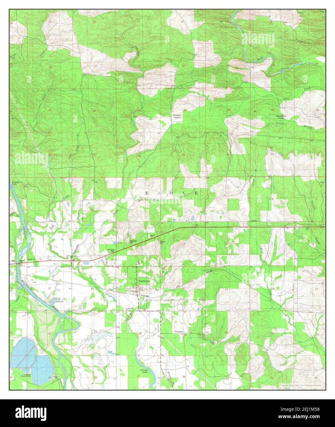 Eagletown, Oklahoma, map 1981, 124000, United States of America by