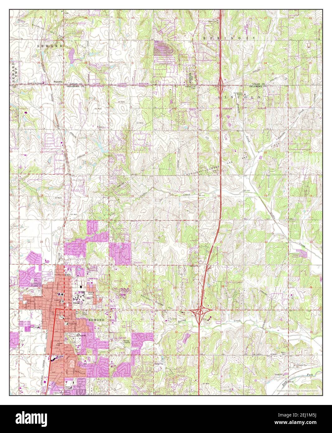 Edmond, Oklahoma, map 1966, 124000, United States of America by