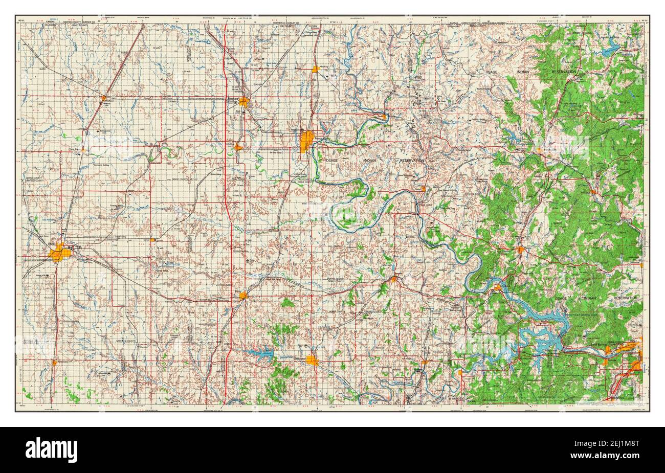 Enid, Oklahoma, map 1955, 1:250000, United States of America by ...