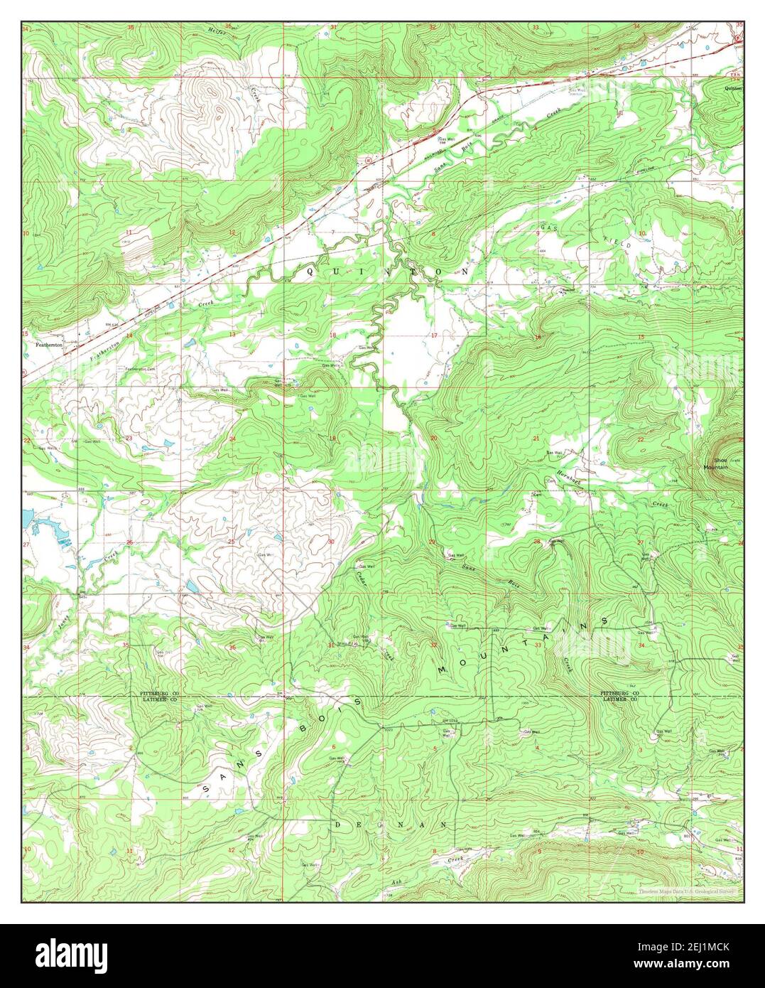 Featherston, Oklahoma, map 1969, 124000, United States of America by