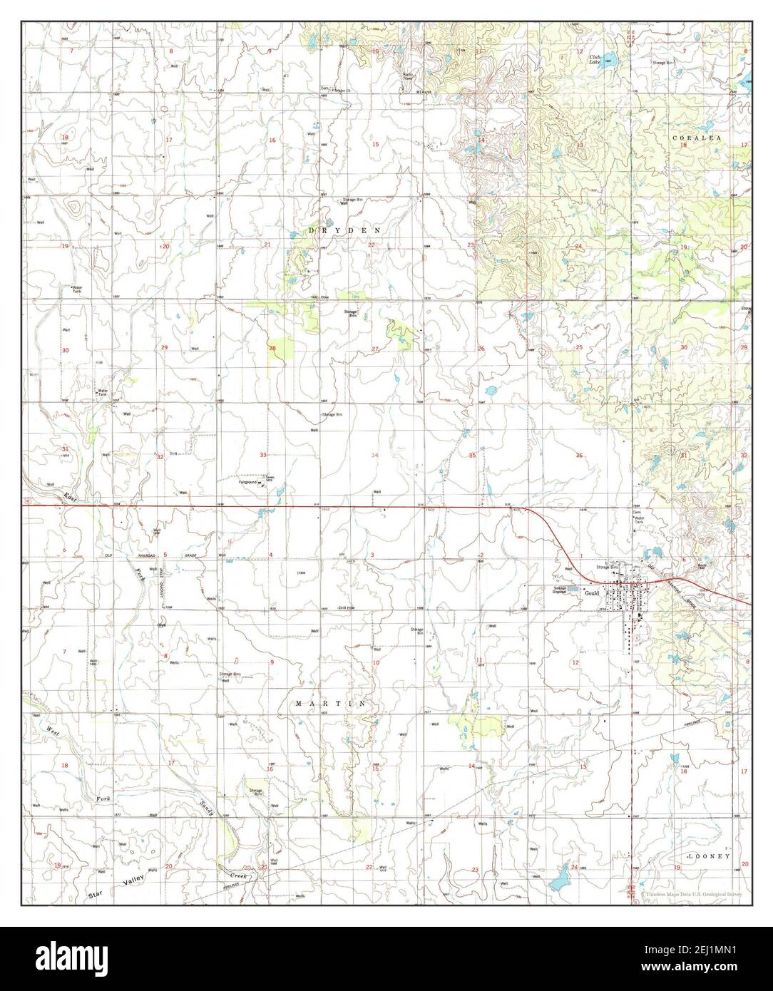 Gould, Oklahoma, map 1985, 124000, United States of America by