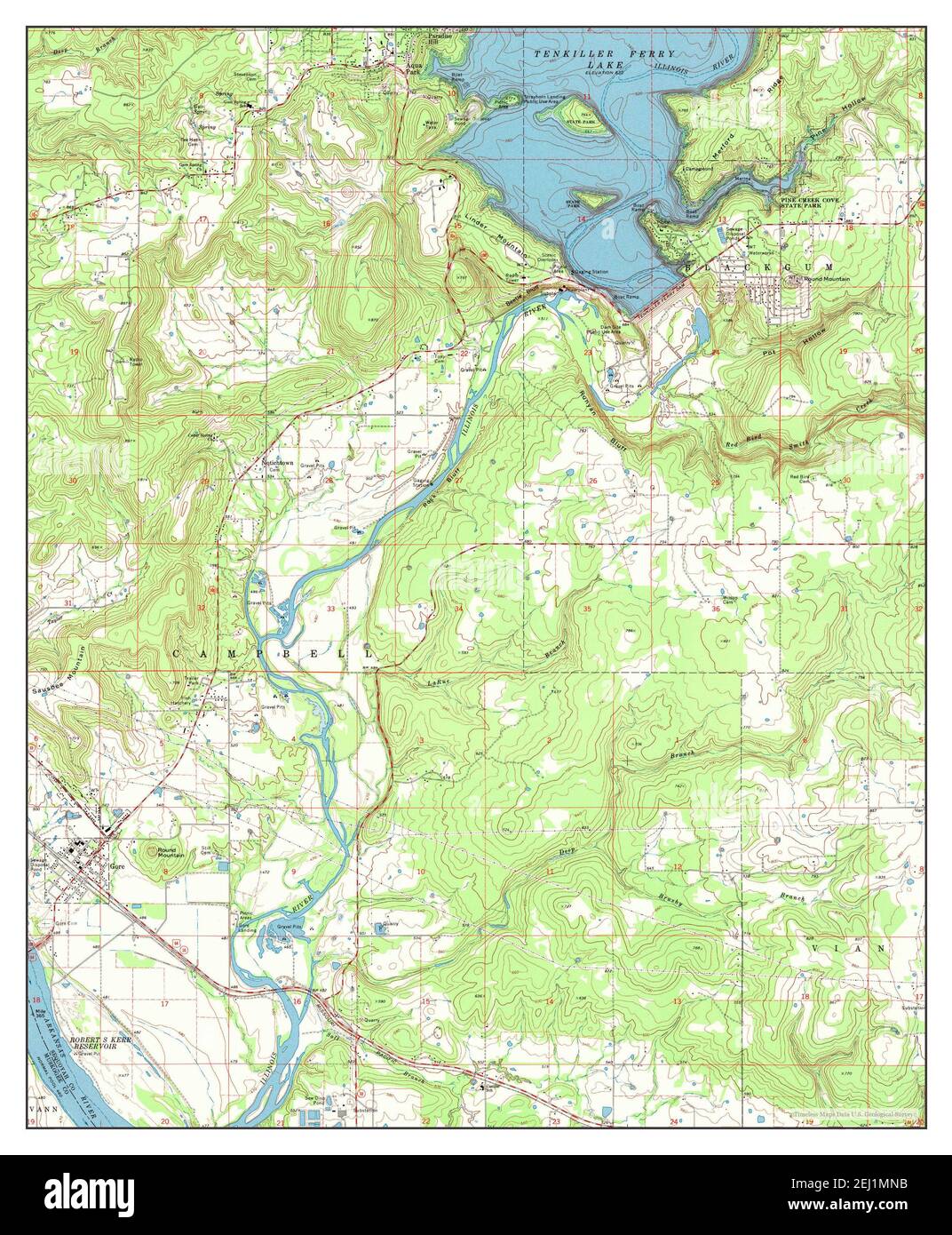 Gore, Oklahoma, map 1974, 124000, United States of America by Timeless Maps, data U.S