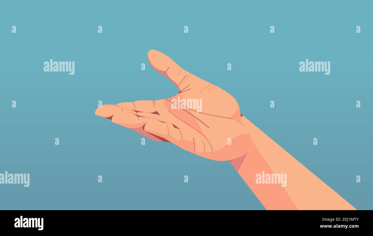 human hand showing gesture communication language gesturing concept horizontal vector illustration Stock Vector