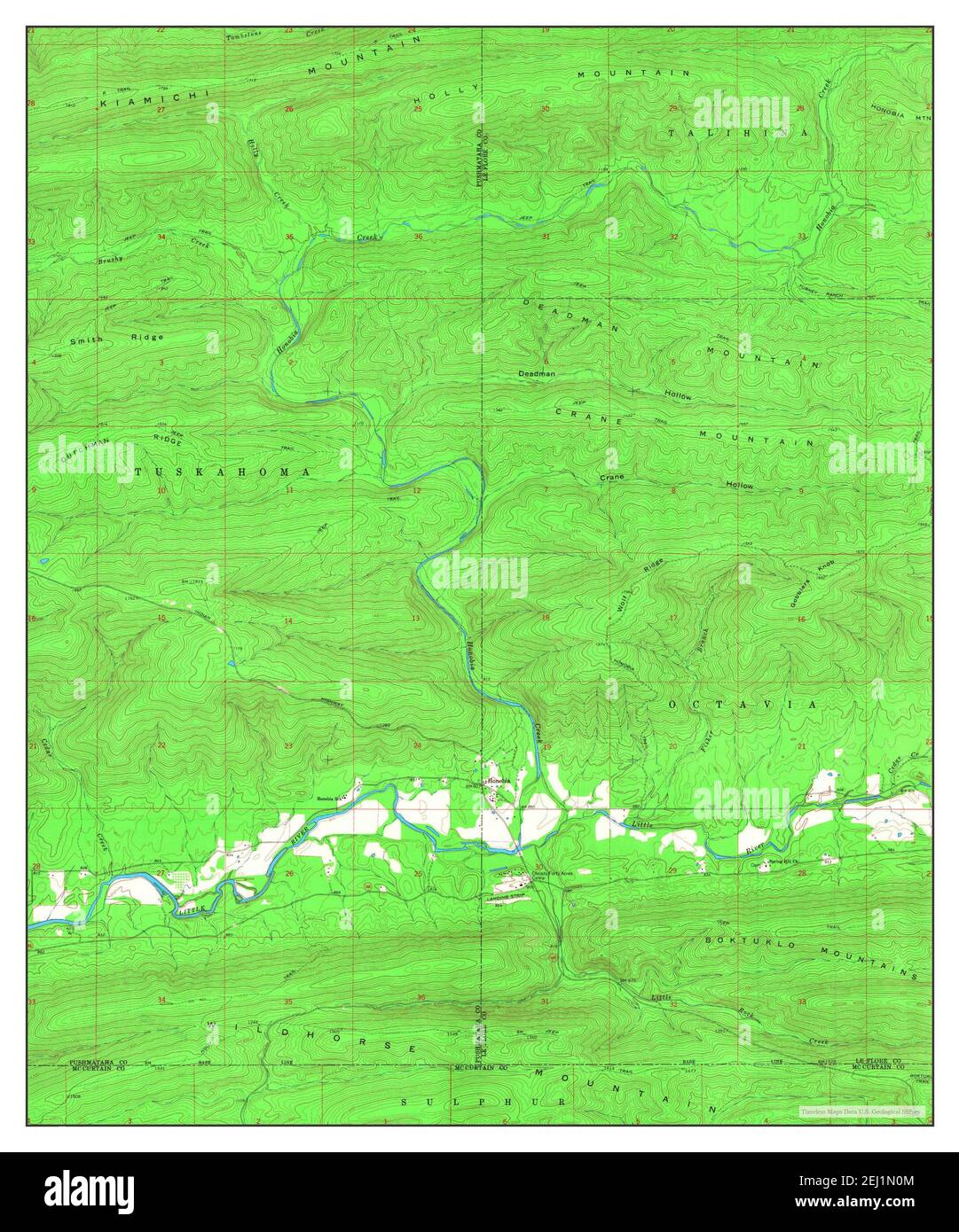 Honobia, Oklahoma, map 1966, 124000, United States of America by
