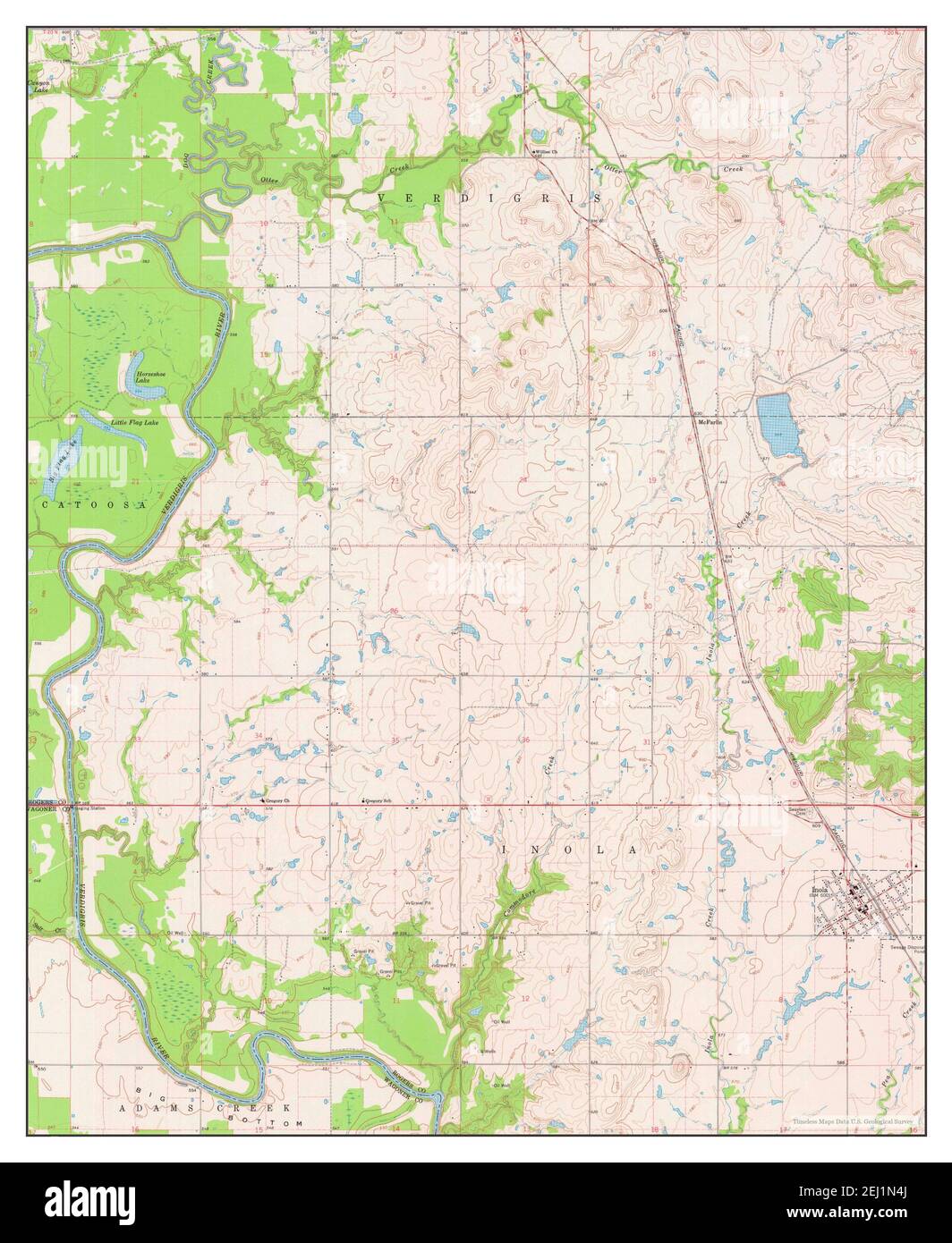 Inola, Oklahoma, map 1963, 124000, United States of America by