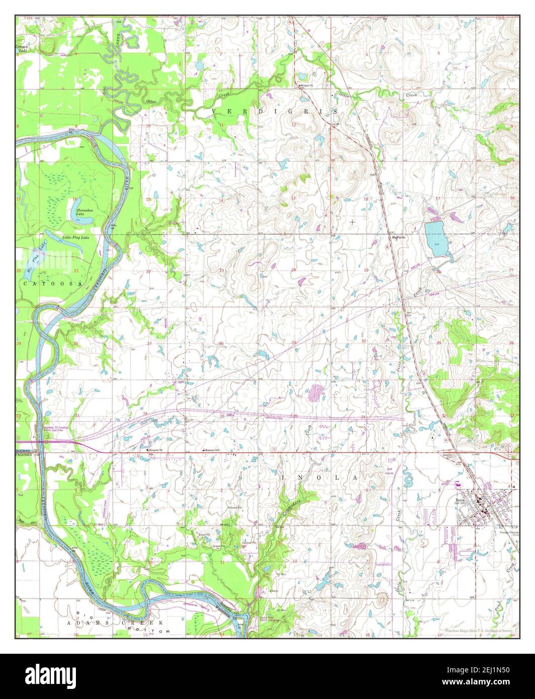 Inola, Oklahoma, map 1963, 124000, United States of America by