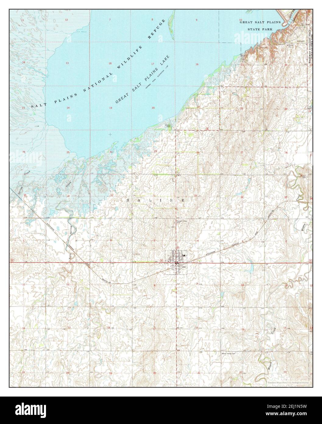 Jet, Oklahoma, map 1969, 124000, United States of America by Timeless