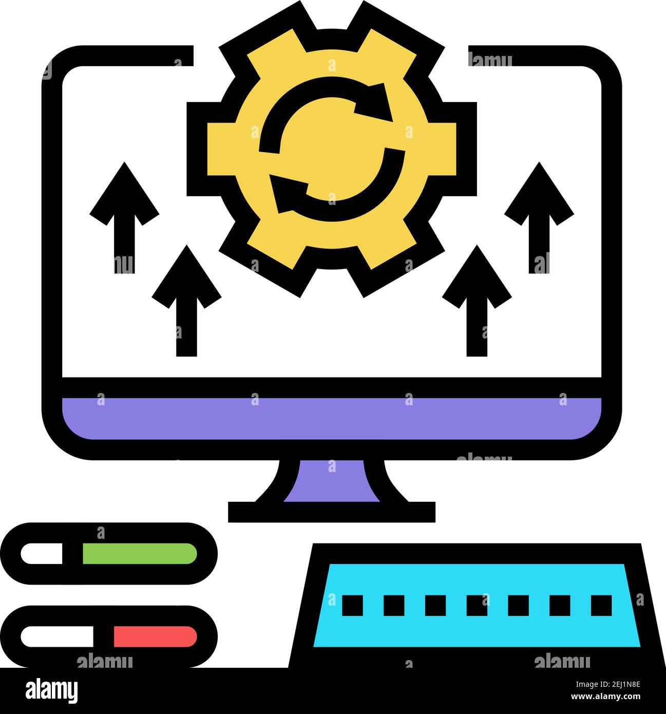 computer optimize color icon vector illustration Stock Vector Image ...