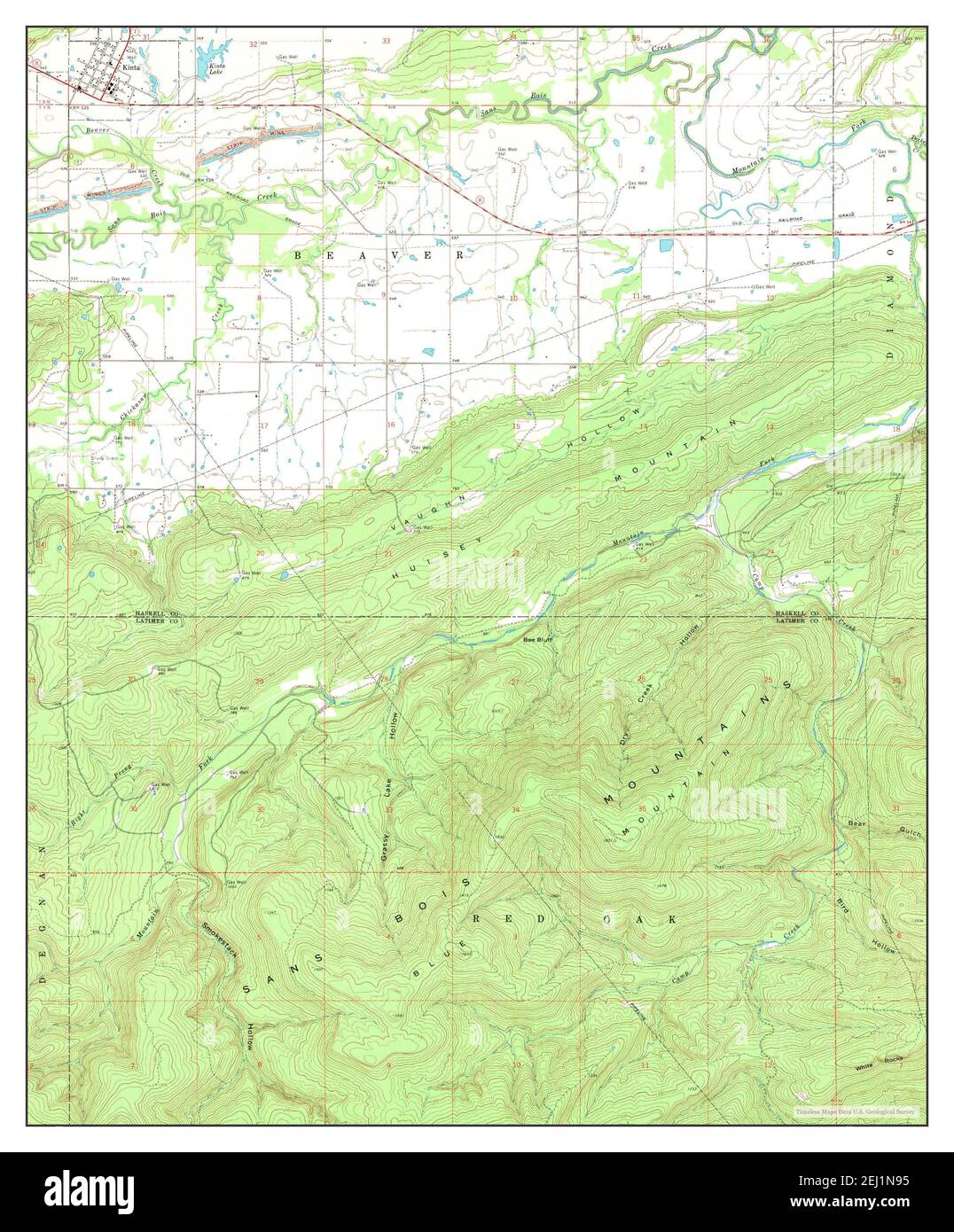 Kinta, Oklahoma, map 1969, 124000, United States of America by