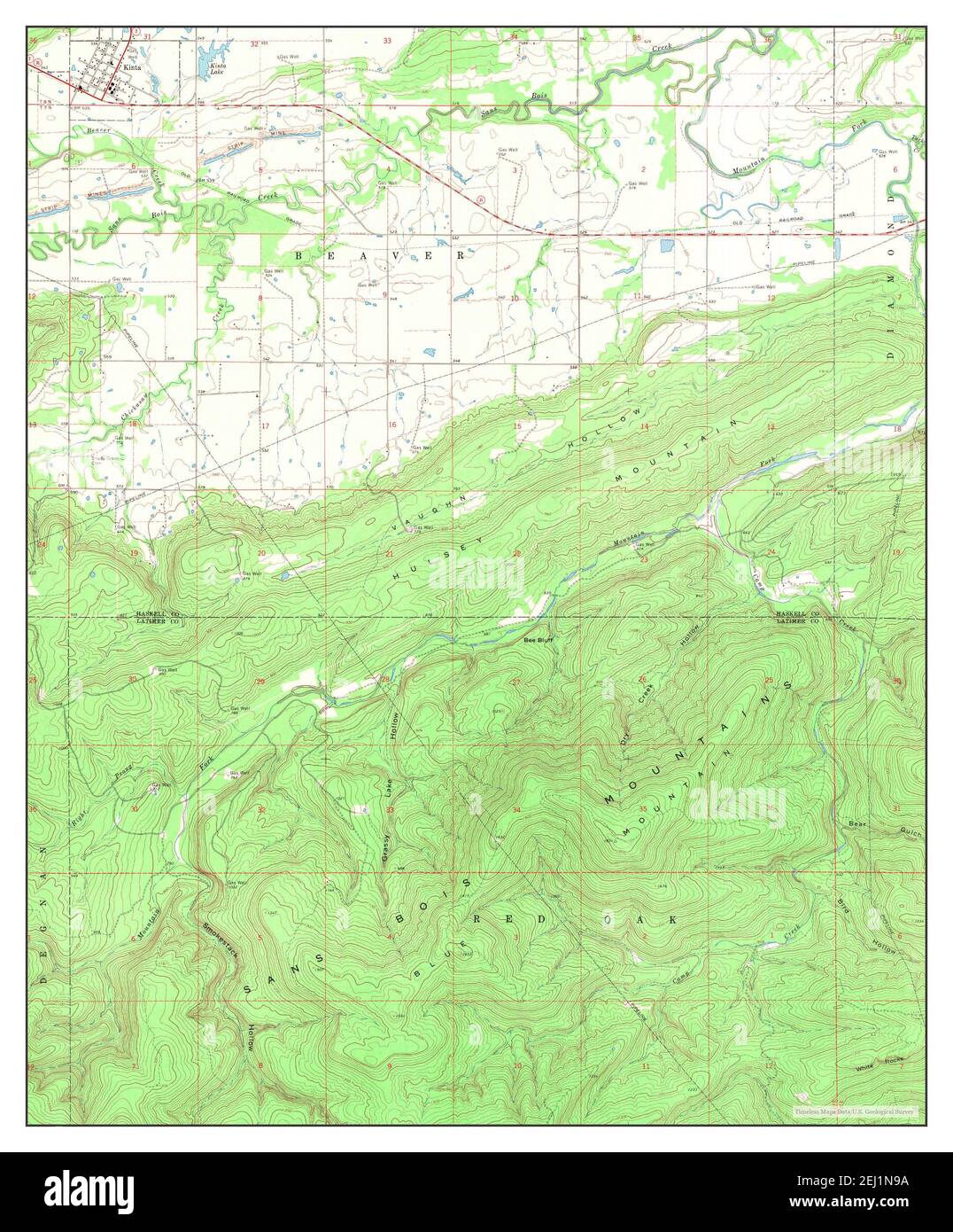 Kinta, Oklahoma, map 1969, 124000, United States of America by