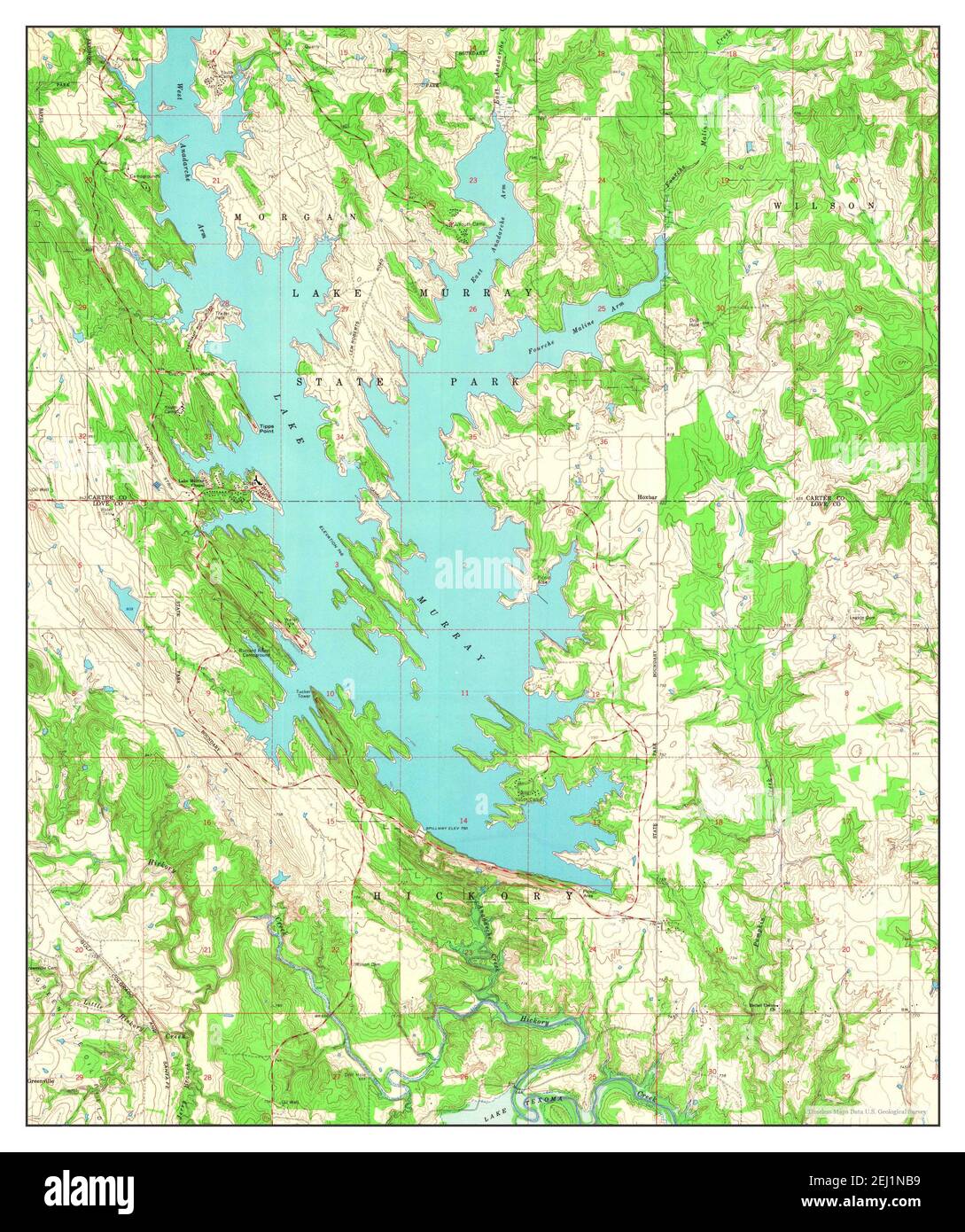 Map Of Lake Murray Ok Murray Lake Cut Out Stock Images & Pictures - Alamy