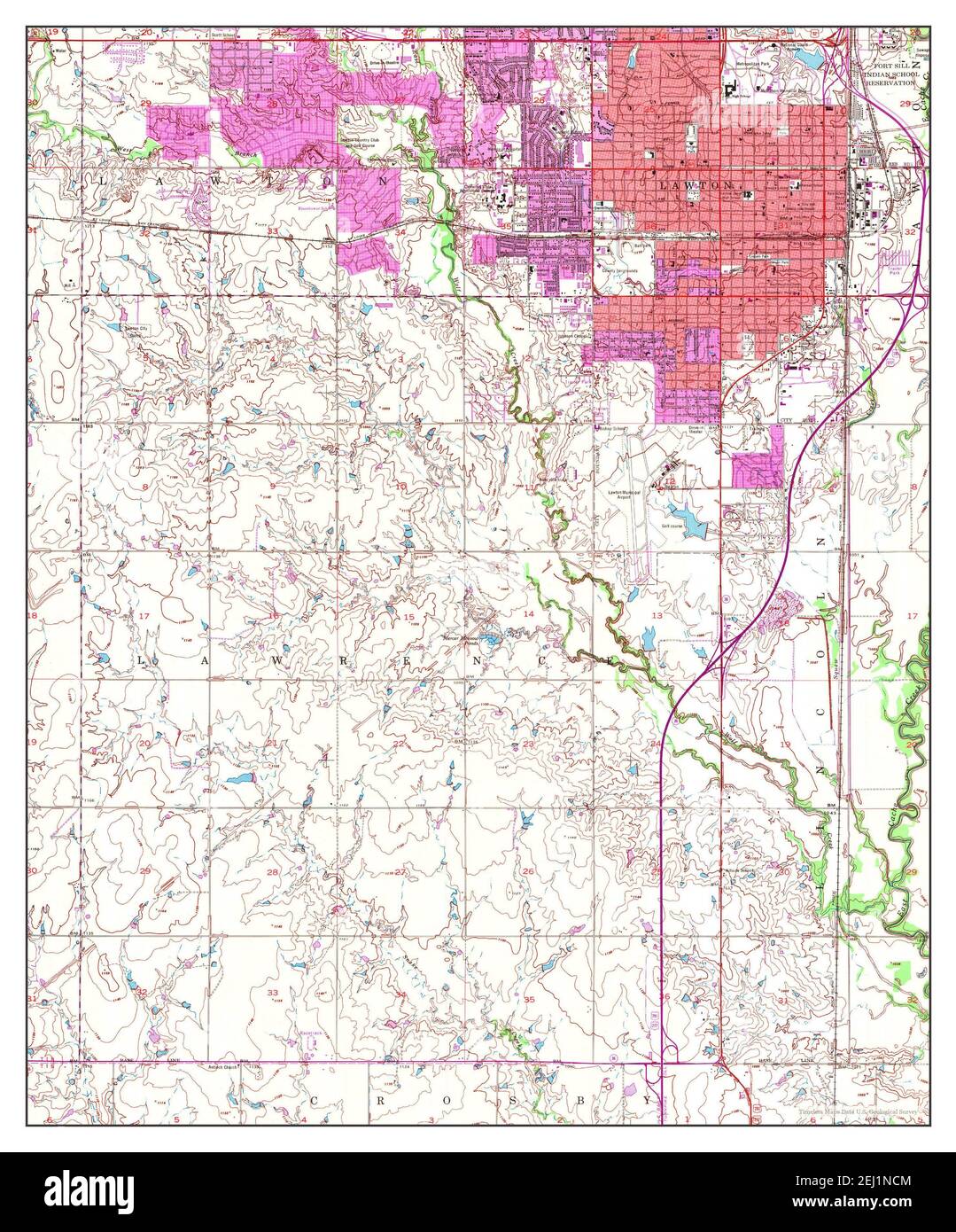 Lawton, Oklahoma, map 1956, 124000, United States of America by