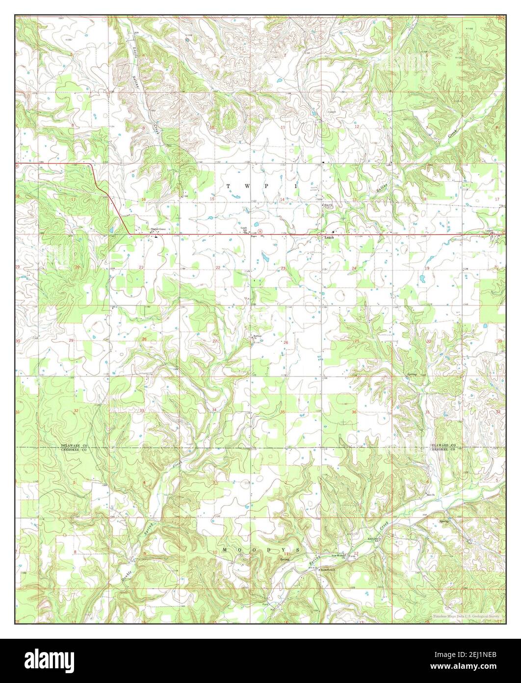 Leach, Oklahoma, map 1972, 124000, United States of America by