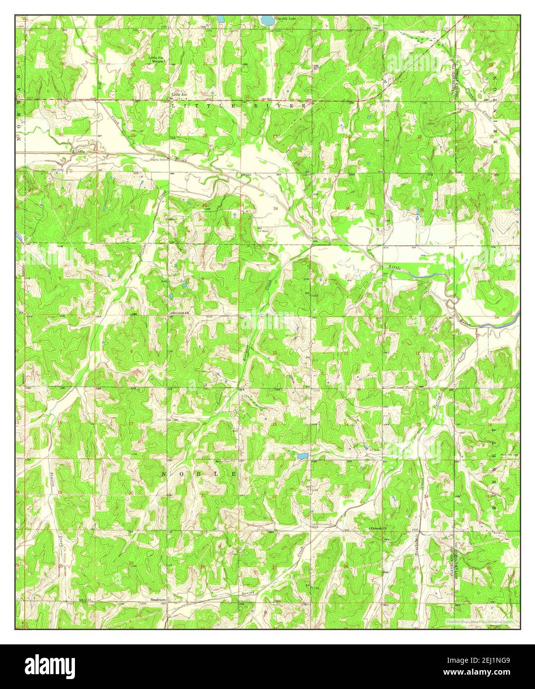 Little Axe, Oklahoma, map 1958, 124000, United States of America by