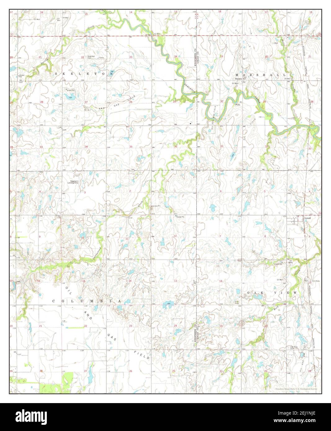 Lovell, Oklahoma, map 1974, 1:24000, United States of America by Timeless Maps, data U.S. Geological Survey Stock Photo