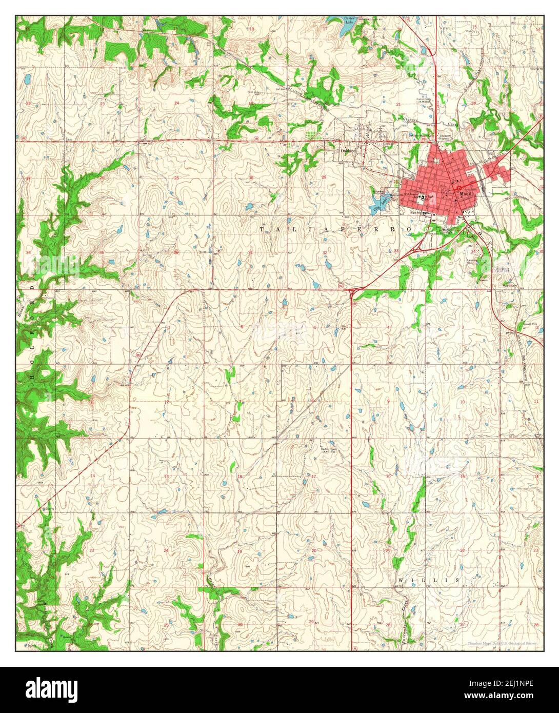 Madill, Oklahoma, map 1963, 124000, United States of America by