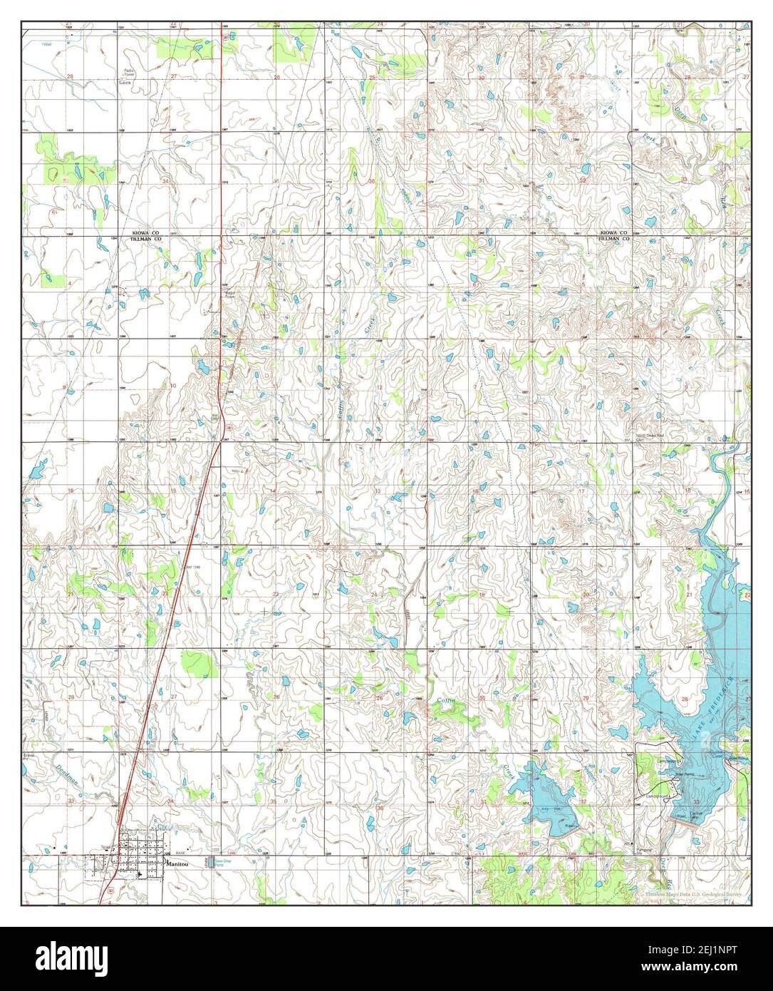 Manitou, Oklahoma, map 1991, 124000, United States of America by