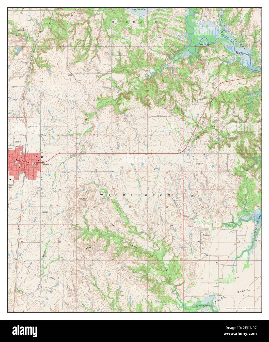 Marietta East, Oklahoma, map 1967, 124000, United States of America by
