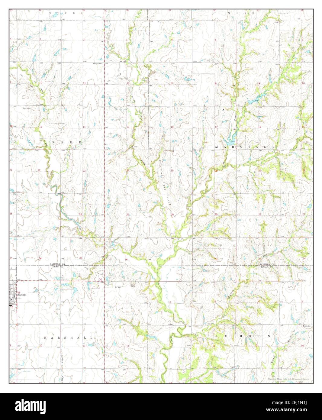 Marshall East, Oklahoma, map 1974, 124000, United States of America by