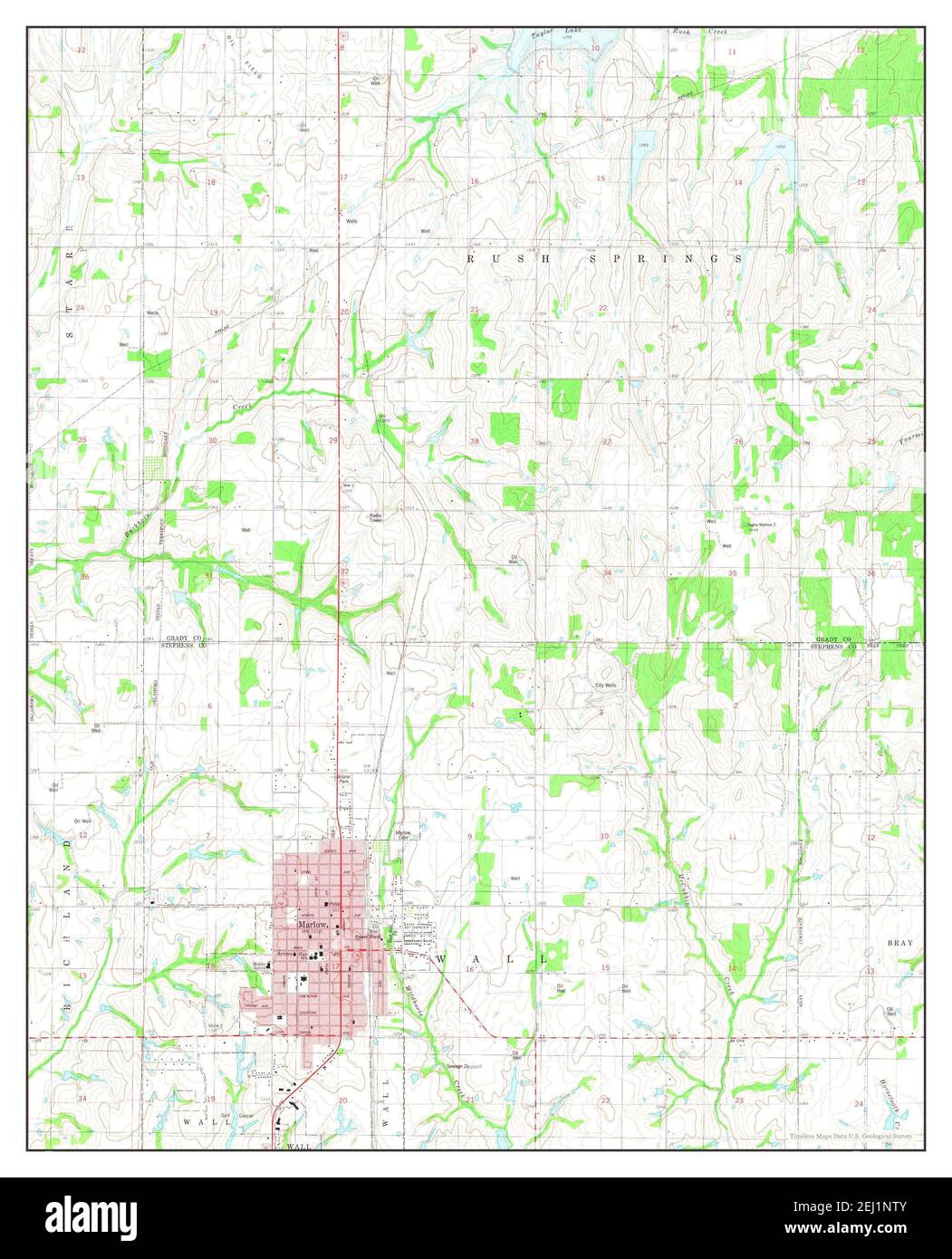 Marlow, Oklahoma, map 1981, 124000, United States of America by