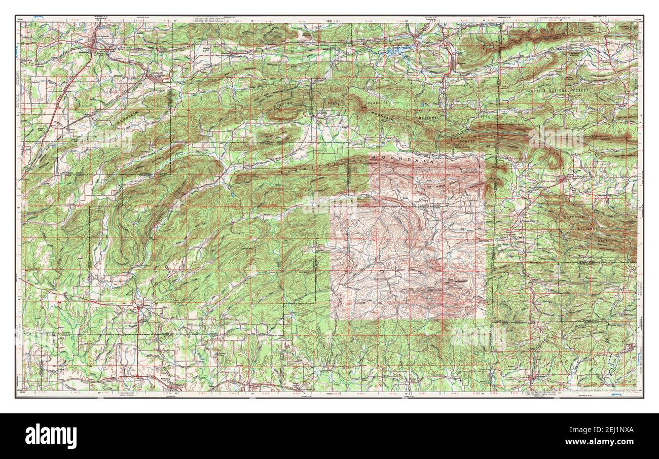 McAlester, Oklahoma, map 1965, 1:250000, United States of America by Timeless Maps, data U.S. Geological Survey Stock Photo