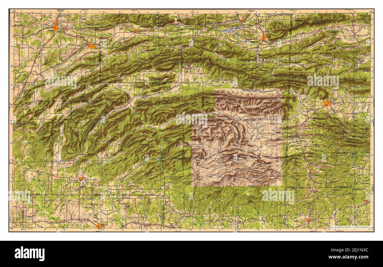 Mcalester, Oklahoma, map 1950, 1:250000, United States of America by Timeless Maps, data U.S. Geological Survey Stock Photo
